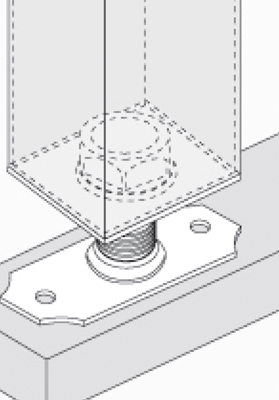 Adjustable base for hollow section post 2