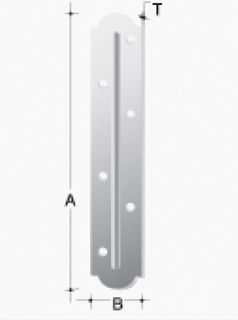 Roof thin plate connector with rib